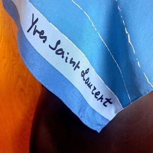 Vintage Yves Saint Laurent Scarf 33x34.5" Silk Large Multicolor Bandana Wrap
